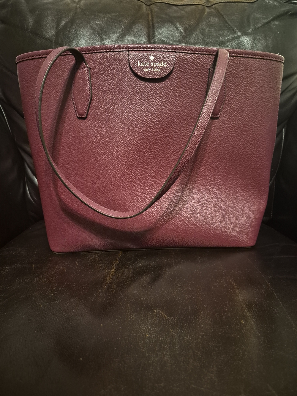 kate spade Pebbled Leather Tote - Plum